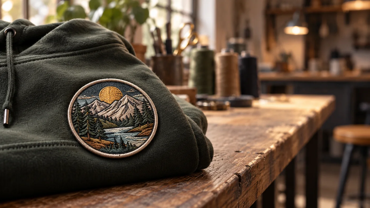 Écusson thermocollant personnalisé à poser sur textile — exemple de réalisation Brand-ON