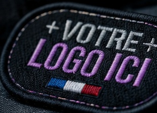 Écusson brodé personnalisé Brand-ON avec logo et drapeau français